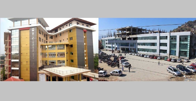 झापास्थित बिएन्डसी र स्वयम्भूस्थित मनमोहन स्मृति अस्पताल।