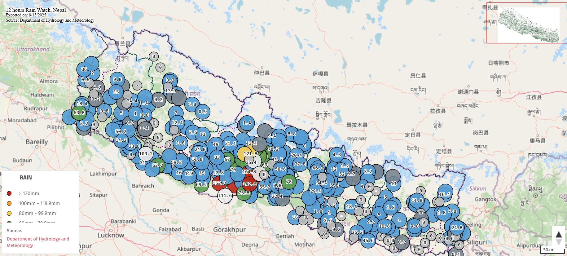 यी स्थानमा भयो भारी वर्षा