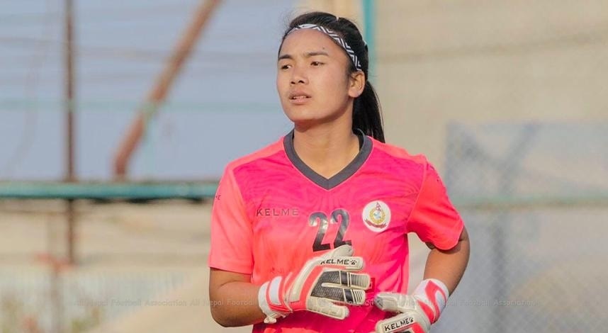 एपिएफकी गोलकिपर अन्जिला तुम्बापो सुब्बा । फाइल तस्बिर।