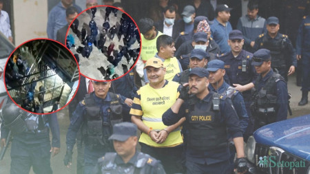 दुर्गा प्रसाईंलाई समाउन घर चढ्ने भर्‍याङ लिएर गएको थियो प्रहरी