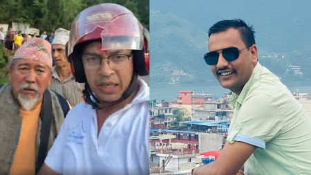 अभियन्ता दिनकर नेपाल र वडाध्यक्ष खनाल।