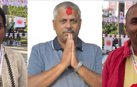 रञ्जना सरकार(बायाँ), सुमनराज प्याकुरेल(बीच) र अरविन्द सिंह(दायाँ)