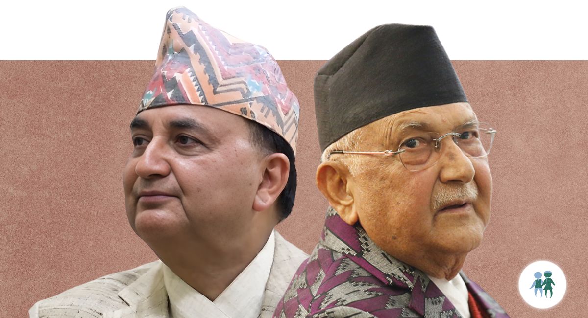 ईश्वर पोखरेल र केपी शर्मा ओली।