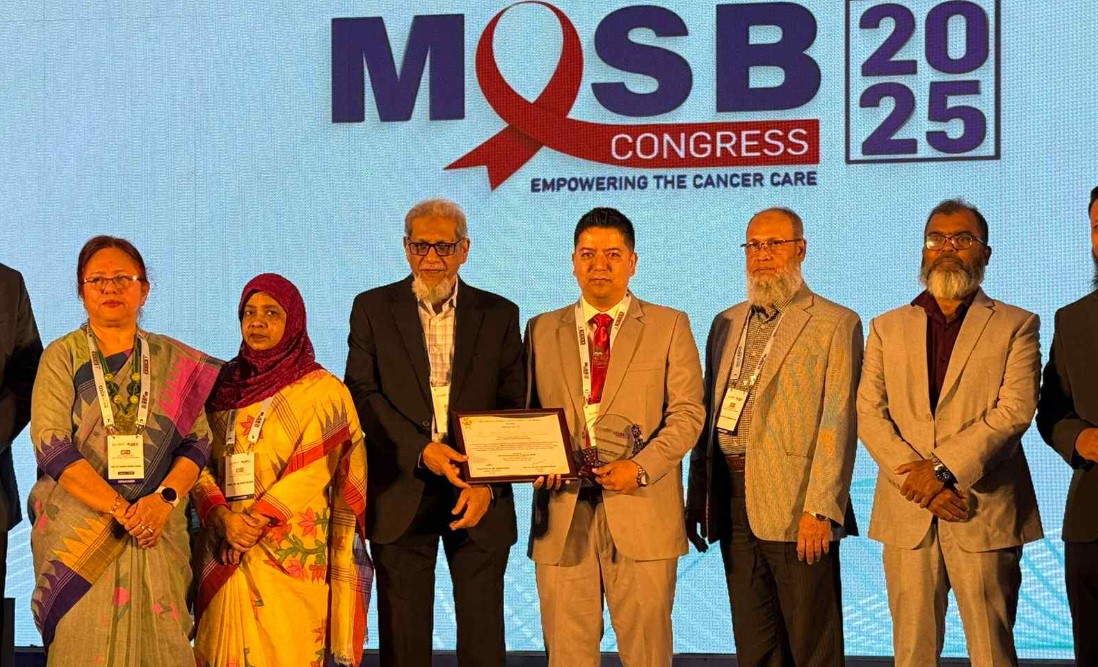 बंगलादेशको मेडिकल अंकोलोजिष्ट सोसाइटीबाट डा.शाही सम्मानित