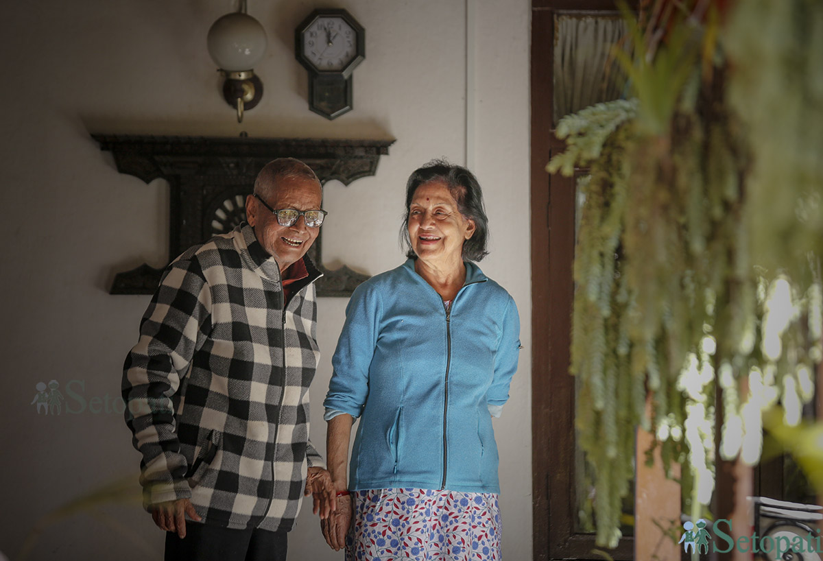देवेन्द्रराज पाण्डे र पद्मा अर्याल। तस्बिरः नवीनबाबु गुरूङ/सेतोपाटी