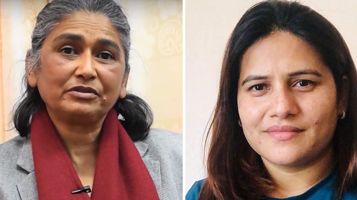 विन्दा पाण्डे र उषाकिरण तिम्सेना। फाइल तस्बिर।