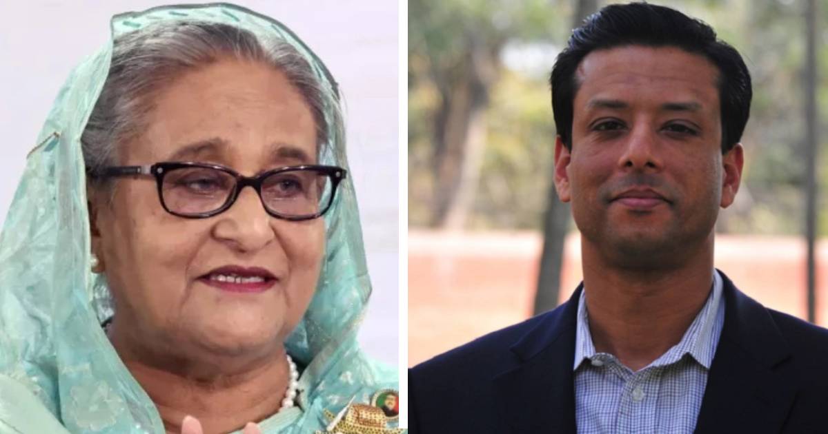 शेख हसिना र उनका छोरा साजिब वाजेद।