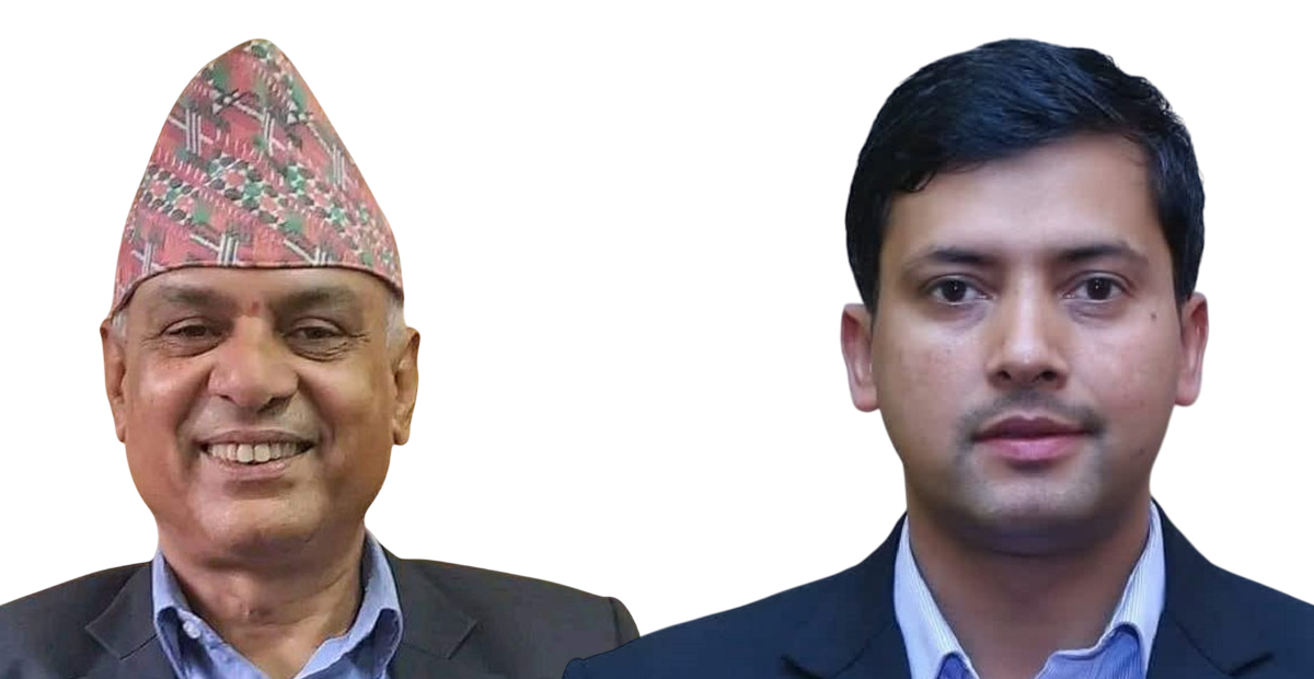 कांग्रेस प्रमुख सचेतक श्यामकुमार घिमिरे र एमाले मुख्य सचेतक महेश बर्तौला। फाइल तस्बिर।