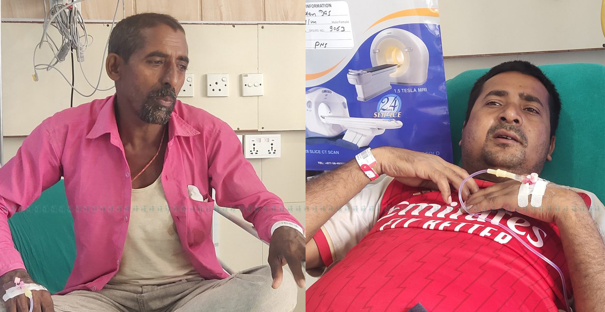 नन्दन दास (दायाँ) र  जुगेसा राय यादव (बायाँ)।