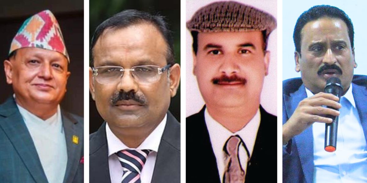 बायाँबाट क्रमशः राजेन्द्र राउत, पवन सारडा, नन्दकिशोर राठी र महेश जाजु।