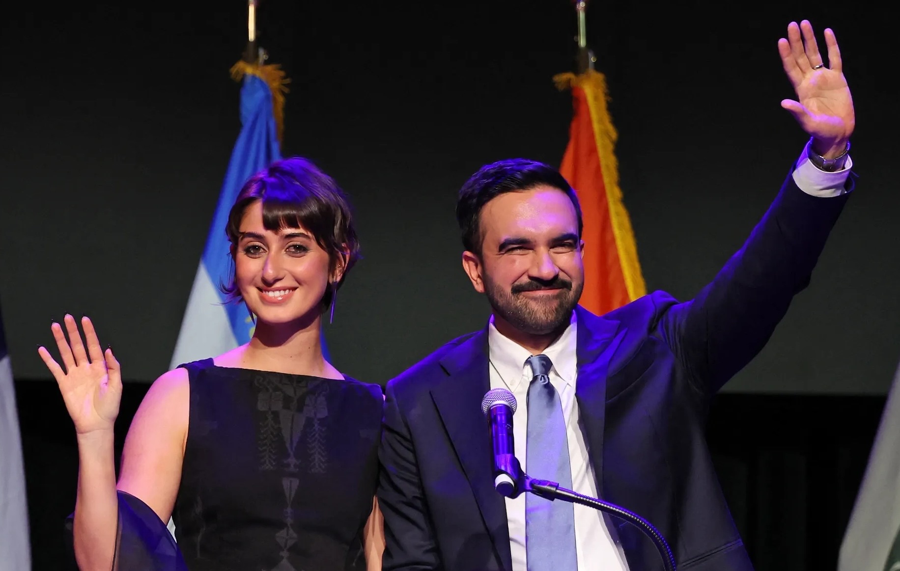 जोहरन ममदानी र उनकी श्रीमती रमा दुवाजी