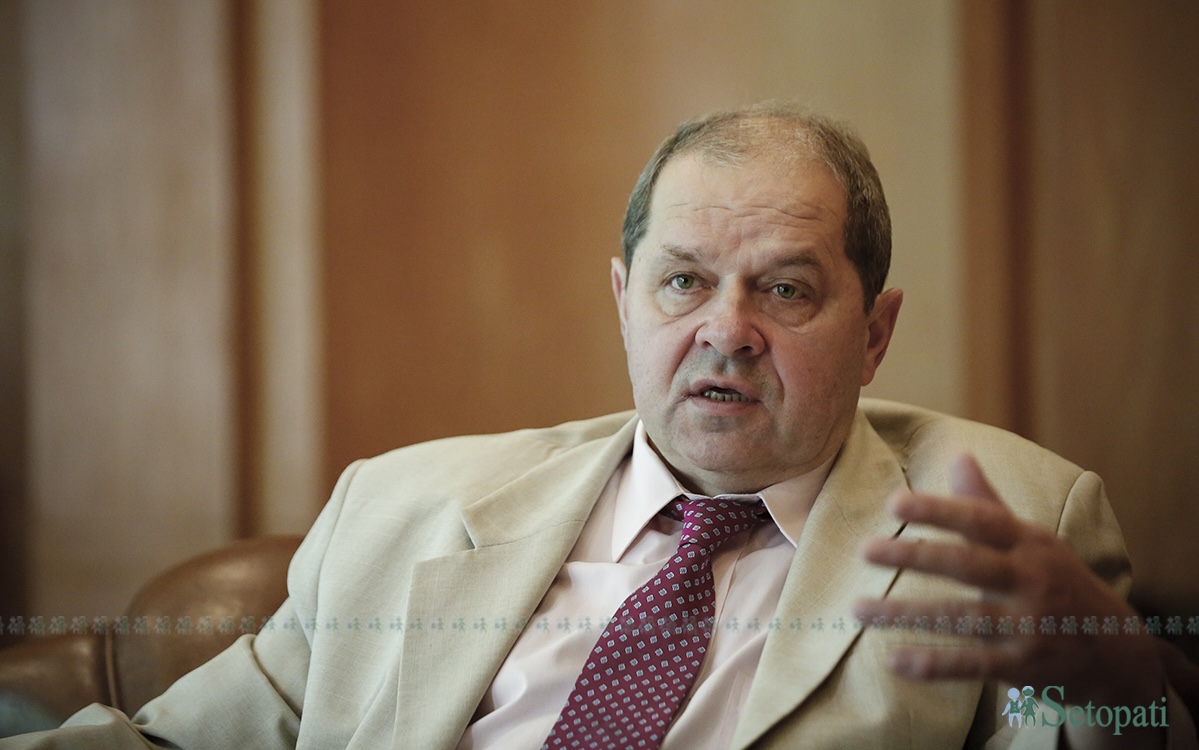 नेपालका लागि रूसी राजदूत एलेक्सी नोभिकभ। तस्बिरः नवीनबाबु गुरूङ/सेतोपाटी