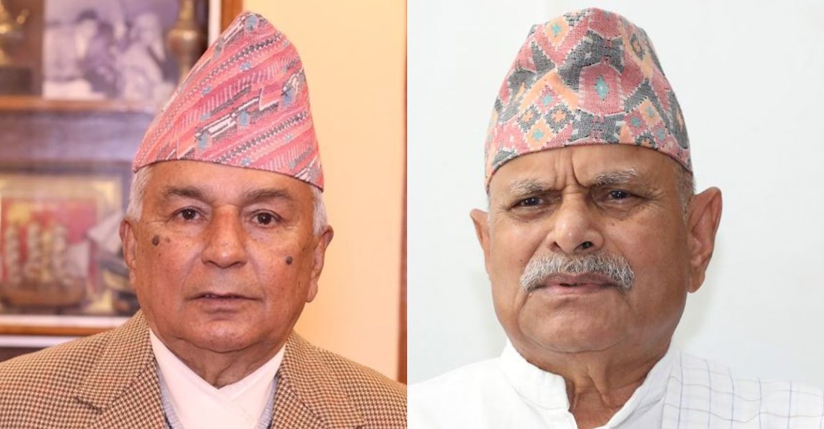 राष्ट्रपति रामचन्द्र पौडेल र प्रथम राष्ट्रपति रामवरण यादव।