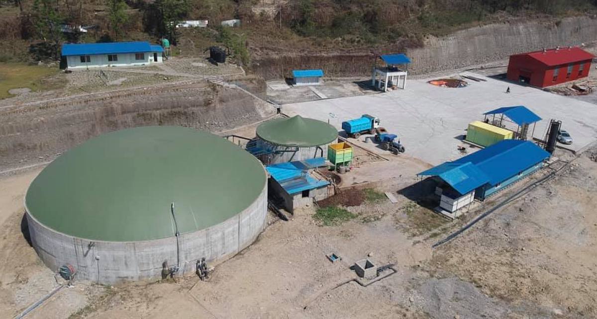 पोखरास्थित जैविक ग्यास र मल उत्पादन गर्ने गण्डकी ऊर्जाको प्लान्ट। तस्विर सौजन्य– गण्डकी ऊर्जा।
